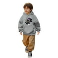 thumbnail image 1 of Tiijoy Little Boys Halloween Graphic Hoodie Skeleton Print Pullover Hooded Sweatshirt, Sizes 5-6, 1 of 4