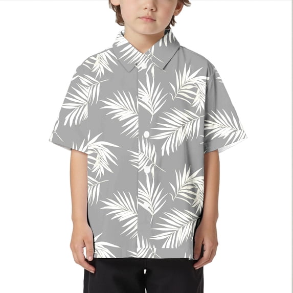 Tiijoy Little Boys Hawaii Beach Shirt Summer Leisure Short Sleeve Button Down Shirt, Sizes 3-13