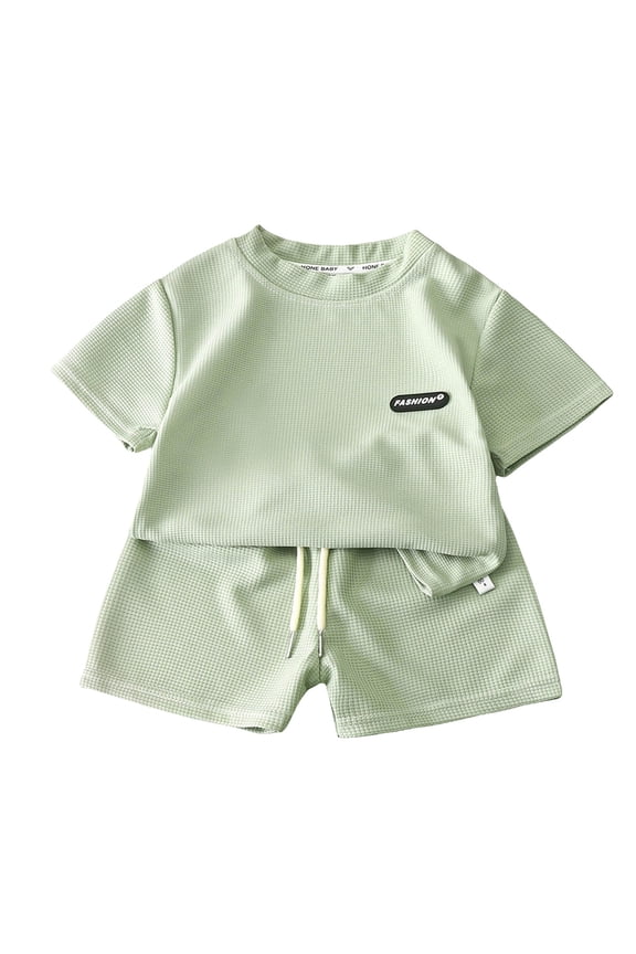 Little Boys Outfits Casual Active Short Sleeve T-Shirt and Shorts Set, Sizes 5-6