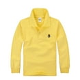 thumbnail image 1 of Tiijoy Little Boys School Shirt with Long Sleeves Unisex Kids Casual Pique Polo Shirt, 1 of 3