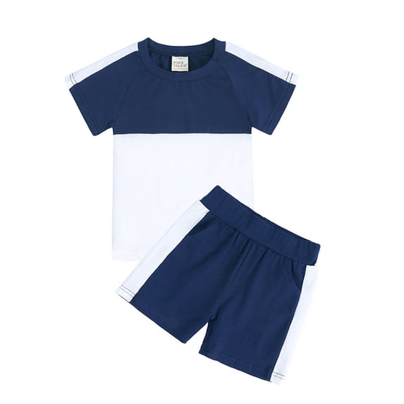 Tiijoy Little Boys Shorts Set Unisex Short Sleeved Tshirt Shorts Outfits for Kids