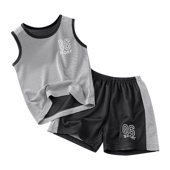 Tiijoy Little Boys Shorts Sets Quick Drying Sports Tracksuits Tank Top and Shorts Set
