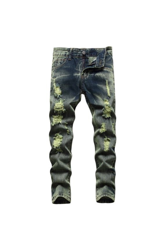 Little Boys Fit Distressed Ripped Jeans Stretch Denim Pants Trendy Jeggings