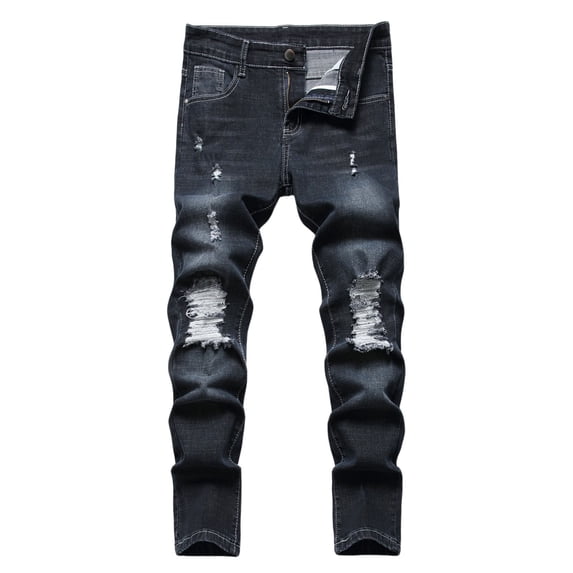 Tiijoy Little Boys Fit Ripped Jeans Fashion Stretch Straight Leg Jeans, Sizes 3-16