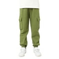 thumbnail image 1 of Tiijoy Little Boys Sports Sweatpants Active Joggers Solid Casual Cargo Pants Trousers, 1 of 3