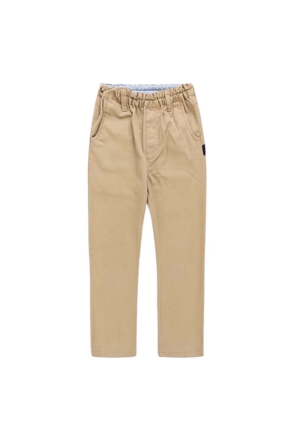 Little Boys Straight Leg Dress Pants Pull On Stretch Uniform Pants, Sizes 3-12