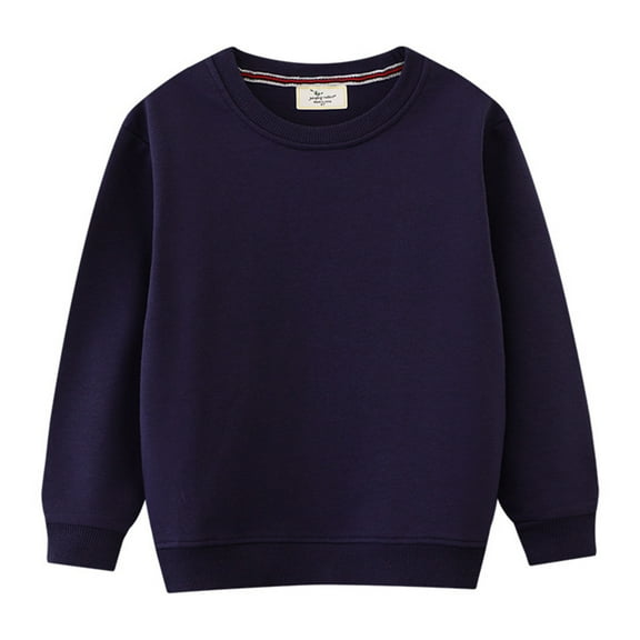 Tiijoy Little Boys' Sweatshirt Kids Unisex Solid Casual Crew Neck Pullover Sweatshirts