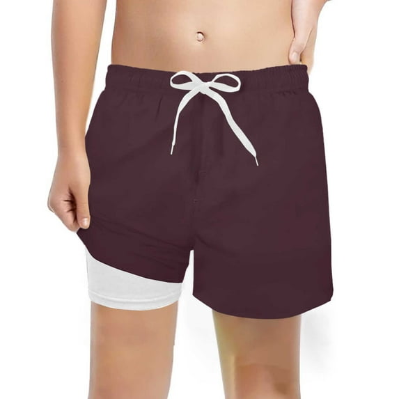 Tiijoy Little Boys Swim Trunks Quick Dry Compression Liner Swimming Shorts, Sizes 5-6