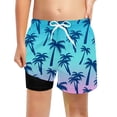 thumbnail image 1 of Tiijoy Little Boys Swimming Trunks with Compression Liner Beach Board Shorts, Sizes 5-6, 1 of 3
