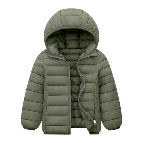 Tiijoy Little Boys Winter Puffer Jacket Casual Hooded Soild Padded Outerwear, Sizes 5-6