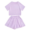thumbnail image 1 of Tiijoy Little Girls Athletic Outfits Breathable Quick-Dry Short Sleeve T-Shirt Shorts Set, 1 of 3