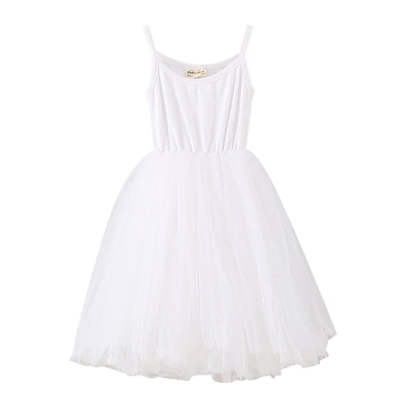 Tiijoy Little Girls Camisole Tutu Dress Spaghetti Strap Tulle Princess Dress, Sizes 6-7
