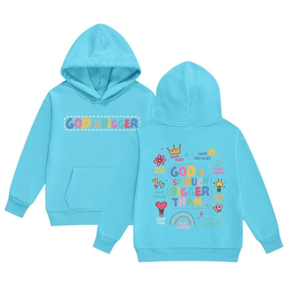 Tiijoy Little Girls Cute Hoodie Letter Print Jesus Themed Hooded Sweatshirt, Sizes 6-7