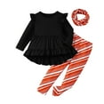 thumbnail image 1 of Tiijoy Little Girls Fall Outfits Ruffle Long Sleeve Top Pants Headband Set, Sizes 6-7, 1 of 8