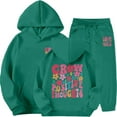thumbnail image 1 of Tiijoy Little Girls Lined Tracksuit Letter Print Hoodie Joggers Set, Sizes 6-7, 1 of 4