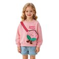thumbnail image 1 of Tiijoy Little Girls Fruit Graphic Sweatshirt with 3D Bag Casual Cute Crewneck Pullover, Pink, 1 of 4