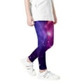 thumbnail image 1 of Tiijoy Little Girls Galaxy Print Leggings High Rise Stretch Athletic Tights Active Pants, 1 of 3