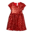 thumbnail image 1 of Tiijoy Little Girls Glitter Sequin Dress Short Sleeve Birthday Party Dress, Sizes 5, 1 of 8