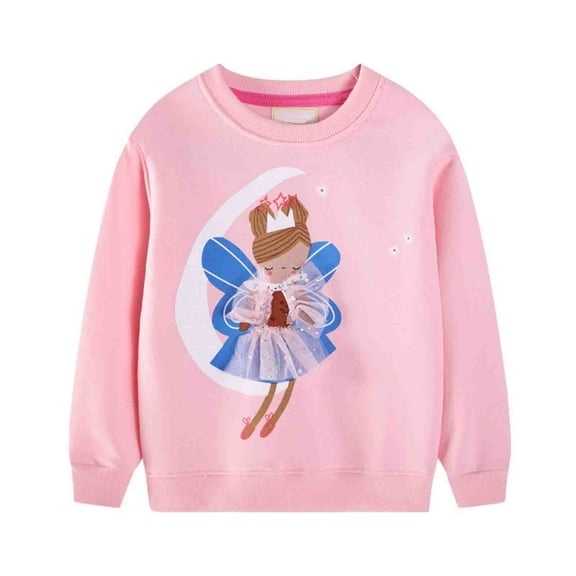 Tiijoy Little Girls Graphic Sweatshirt Ballet Print Crew Neck Knit Sweatshirts, Sizes 5-6