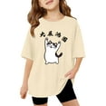 thumbnail image 1 of Tiijoy Little Girls Graphic Tee Loose Short Sleeve Crew Neck T Shirt for Kids, Sizes 5-6, 1 of 3