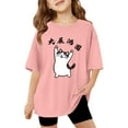 thumbnail image 1 of Tiijoy Little Girls Graphic Tee Loose Short Sleeve Crew Neck T Shirt for Kids, Sizes 5-6, 1 of 3