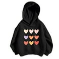 thumbnail image 1 of Tiijoy Little Girls Hearts Print Hoodie Casual Pullover Hooded Sweatshirt, Sizes 5-6, 1 of 2