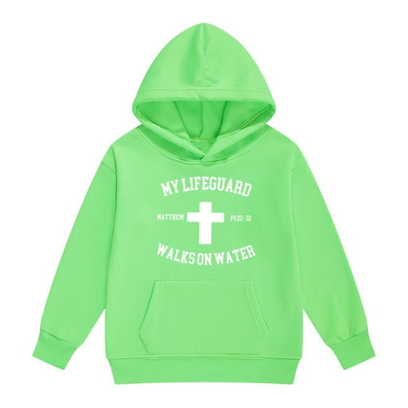 Tiijoy Little Girls Hoodie Jesus Themed Hooded Sweatshirt Fall Winter Clothes, Sizes 6-7
