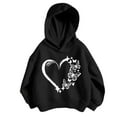 thumbnail image 1 of Tiijoy Little Girls Hoodie Stylish Heart Print Pullover Hooded Sweatshirt, Sizes 5-6, 1 of 8