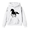 thumbnail image 1 of Tiijoy Little Girls Horse Graphic Hoodie Loose Hooded Sweatshirt Top, Sizes 6-7, 1 of 3
