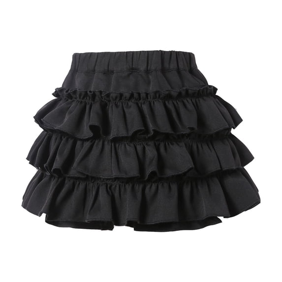 Tiijoy Little Girls Layered Ruffles Skort High Wast Princess Mini Skirt, Sizes 6-7