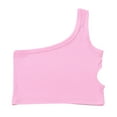 thumbnail image 1 of Tiijoy Little Girls One Shoulder Tank Top Solid Sleeveless Crop Top Gymnastics Dancewear, 1 of 8