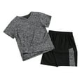 thumbnail image 1 of Tiijoy Little Girls Outfits Quick Drying Sports Clothing Set Jogging Football Tracksuit, 1 of 3