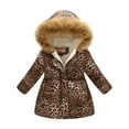 thumbnail image 1 of Tiijoy Little Girls Parka Coat Cartoon Print Winter Thick Warm Hooded Jacket, Sizes 6-7, 1 of 3