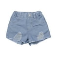 thumbnail image 1 of Tiijoy Little Girls Ripped Denim Shorts Elastic Waistband Stretch Jean Shorts Summer Jorts, 1 of 7