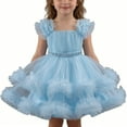 thumbnail image 1 of Tiijoy Little Girls Ruffle Layered Tulle Dress Party Princess Dress Pageant Gown, Sizes 5-6, 1 of 6