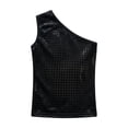 thumbnail image 1 of Tiijoy Little Girls Shiny One Shoulder Sequin Tank Top Performance Dance Sleeveless Tops, 1 of 3
