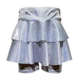 thumbnail image 1 of Tiijoy Little Girls Sparkly Sequin Metallic Skirt Dance Performance Layered Skort, Sizes 6-7, 1 of 2