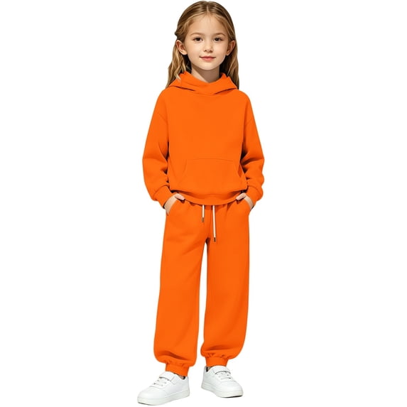 Tiijoy Little Girls Sweatsuits Casual Sports Hoodie Jogger Pants Outfit Sets, Sizes 6-7
