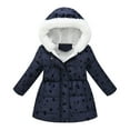 thumbnail image 1 of Tiijoy Little Girls Winter Coat Quilted Hooded Jacket Thicken Warm Outerwear, Sizes 6-7, 1 of 7