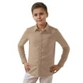 thumbnail image 1 of Tiijoy Long Sleeve Shirt for Big Boys Solid Color Casual Button down Shirt, Sizes 7-8, 1 of 4