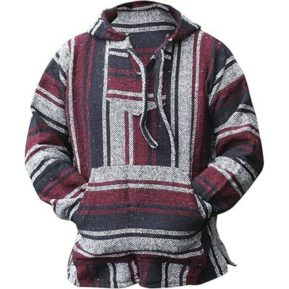 Tiijoy Men's Mexican Tribal Print Hoodie Ethnic Style Sweater Pullover Hooded Sweatshirt