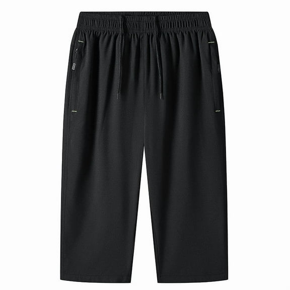 Tiijoy Men's Stretch Breathable Athletic 3/4 Pants Casual Lightweight Everyday Capri Pants