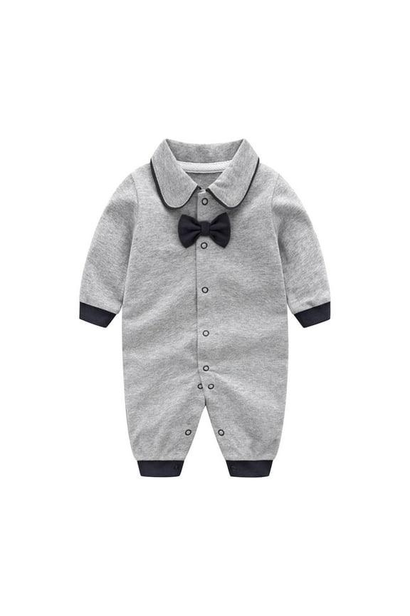 Newborn Boys Long Sleeve Jumpsuit Baby Wedding Banquet Party Romper, Sizes 6-9M