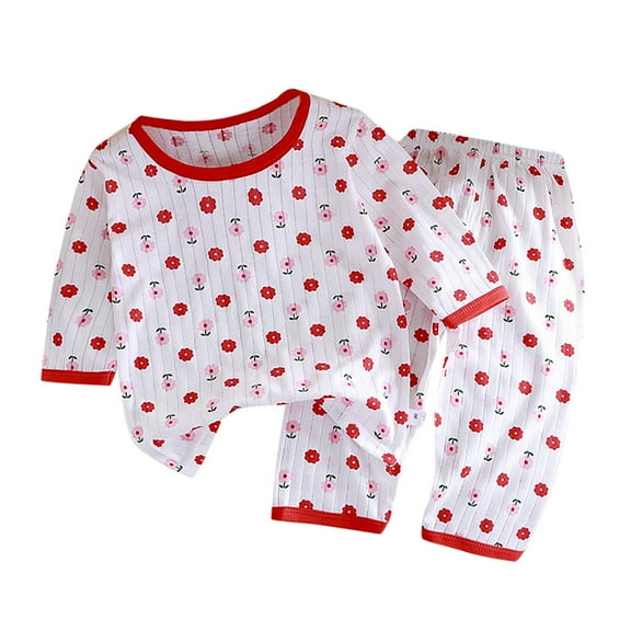 Tiijoy Newborn Boys Pajamas Cartoon Cotton Long Sleeve Top Pants Loungewear, Sizes 6-12M