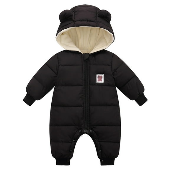 Tiijoy Newborn Boys Snowsuit Fleece Warm Hooded Jumpsuit Outerwear Winter Coat, Sizes 0-3M