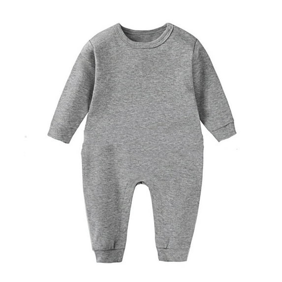 Tiijoy Girls Jumpsuit Solid Color Long Sleeve Romper Baby Bodysuit, Sizes 9-12M