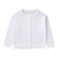 thumbnail image 1 of Tiijoy Newborn Girls Lace Knitted Cardigan Fall Long Sleeve Button Front Sweater, White, 1 of 3
