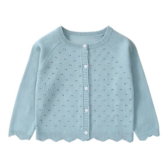 Tiijoy Newborn Girls Lace Knitted Cardigan Fall Long Sleeve Button Front Sweater