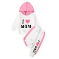 thumbnail image 1 of Tiijoy Newborn Girls Outfits Letter Print Sports Hoodie and Sweatpants Casual Sweatsuit, 1 of 7