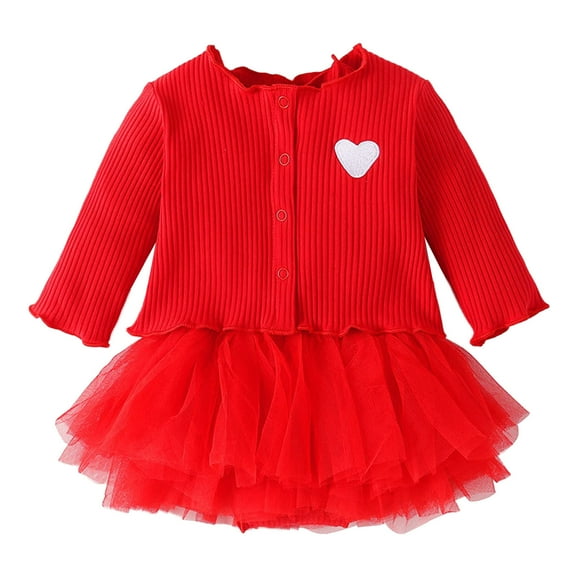 Tiijoy Girls Ribbed Long Sleeve Cardigan Romper Dress Hat Clothes Set, Sizes 0-3M